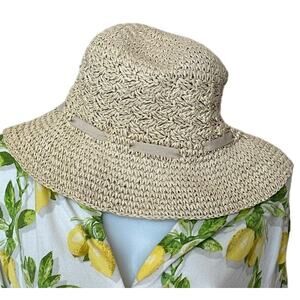 Straw Bucket Hat Natural Raffia Beach Cream One Size Resort Tomatogirl
